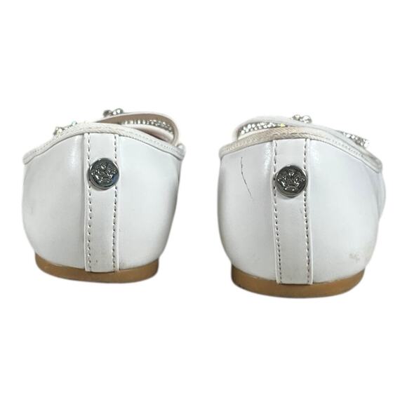 NINA Big Kids Size 12 White Silver Bow Mary Jane Dress Shoe Used Dress Up - Picture 6 of 8